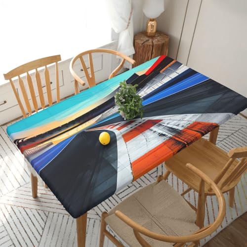 BNVSADC Tischdecke mit Rennstrecken-Motiv, bedruckt, 152 x 76 cm, Polyester, wasserabweisend, Esstischdekoration, Tischdecken von BNVSADC