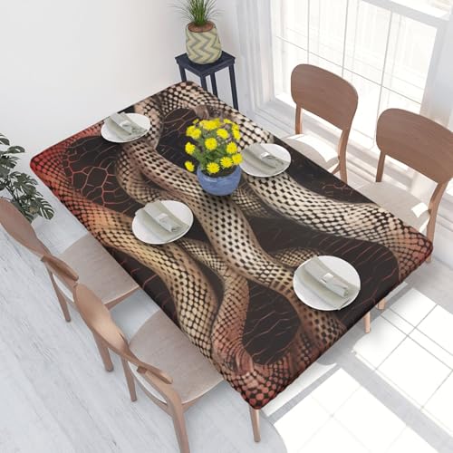 BNVSADC Tischdecke mit Serpentinen-Druck, 122 x 76 cm, Polyester, wasserabweisend, Esstischdekoration, Tischdecken von BNVSADC