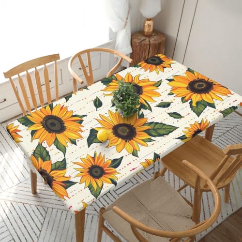 BNVSADC Tischdecke mit Sonnenblumenmuster, bedruckt, 152 x 76 cm, Polyester, für Küche, Esstisch, Dekoration, Tischdecken von BNVSADC