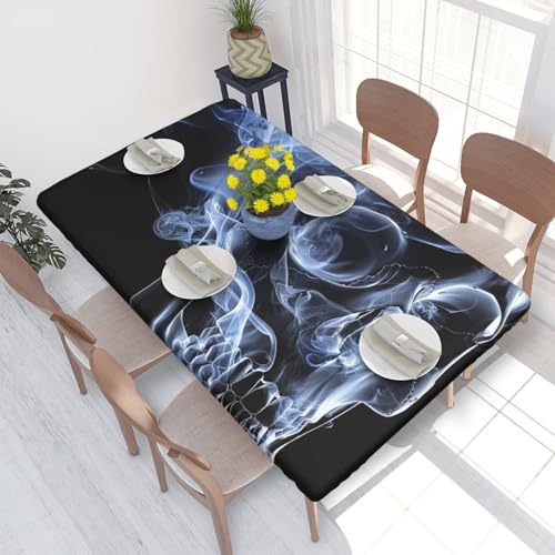 BNVSADC Tischdecke mit Totenkopf-Motiv, 122 x 76 cm, Polyester, wasserabweisend, Esstischdekoration, Tischdecken von BNVSADC