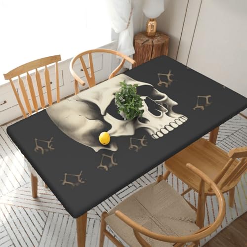 BNVSADC Tischdecke mit Totenkopf-Motiv, 152 x 76 cm, Polyester, wasserabweisend, Esstischdekoration, Tischdecken von BNVSADC