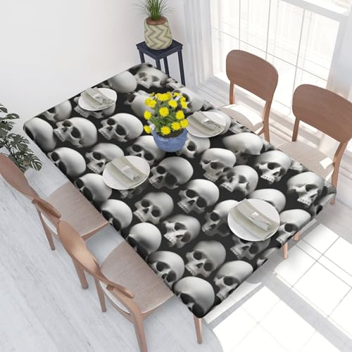 BNVSADC Tischdecke mit Totenkopf-Motiv, bedruckt, 122 x 76 cm, Polyester, wasserabweisend, Esstischdekoration, Tischdecken von BNVSADC