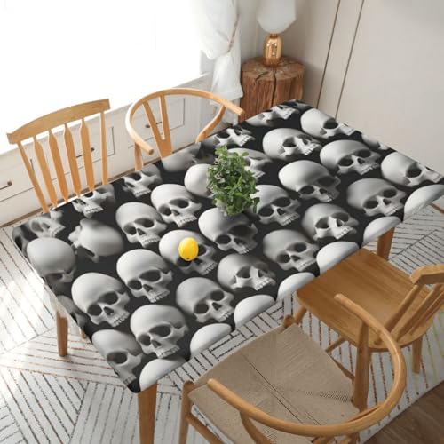 BNVSADC Tischdecke mit Totenkopf-Motiv, bedruckt, 152 x 76 cm, Polyester, wasserabweisend, Esstischdekoration, Tischdecken von BNVSADC