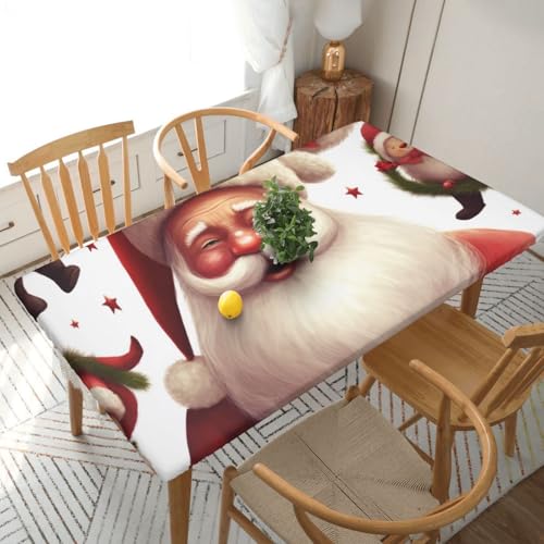 BNVSADC Tischdecke mit Weihnachtsmann-Motiv, bedruckt, 152 x 76 cm, Polyester, wasserabweisend, Esstischdekoration, Tischdecken von BNVSADC