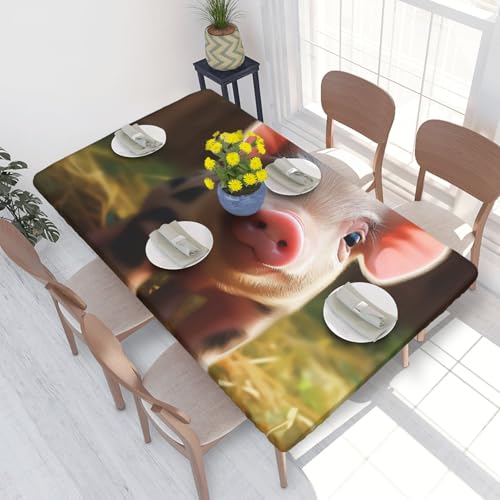 BNVSADC Tischdecke mit lustigem Tiermotiv, bedruckt, Polyester, 122 x 76 cm, wasserabweisend, Esstischdekoration, Tischdecken von BNVSADC