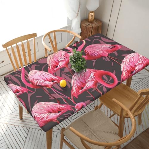 BNVSADC Tischdecke mit niedlichem Flamingo-Muster, bedruckt, 152 x 76 cm, Polyester, wasserabweisend, Esstischdekoration, Tischdecken von BNVSADC