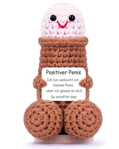 BOAITE Pocket Hug Lustig und süß Glücksbringer Geschenke, Kreative gestrickte Wollpuppe mit positiver Energiekarte, Mutmacher Geschenk, Gute Besserung Geschenk, Einschulung Geschenk von BOAITE