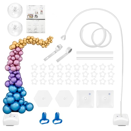 gebofuzhuang Ballonsäulenhalter-Set 5 Fuß und 8,2 Fuß wiederverwendbar Ballonpfostenträger Set Gratis Ballonbogen Set mit Basis und Ballonclips Säule von BOBASH