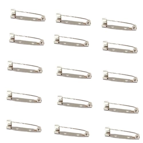 Brosche-Pins,100 Stück Brooch Pins for DIY Crafts,Safety Pins Broschennadeln,Bar Pins Brosche Sperren,Sichere Verschlussspange für Schmuck Handwerk und Handarbeiten,Sicherheitsnadeln(25mm) von BOBOZHONG