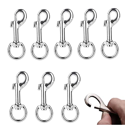 Karabiner Schlüsselanhänger,12 Stück Leash Swivel Karabinerhaken Doppel Karabiner Ketten Schnapphaken 360 Grad drehbar Trigger Snap Hooks Pet Schlüsselanhänger für Hundeleinen Gurtband Taschen Gurte von BOBOZHONG