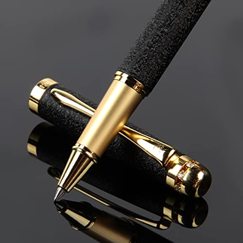 BOCIYER Tintenroller mit flüssiger Tinte, Beste Kugelschreiber-Geschenk-Set für Männer und Frauen,Schwarze Tinte Fancy Pen nachfüllbar für,hübsche Stifte,coole Stifte,Nette niedliche Stifte(Schwarz) von BOCIYER