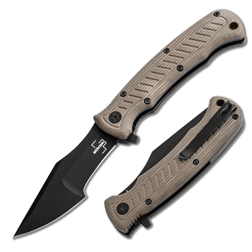 BÖKER PLUS® Micro Tracker Folder - kleines Bushcraft-Messer mit Nyoln-Etui - Survival- & Outdoor-Taschenmesser - schwarze 8,1 cm Klinge aus Edelstahl 154CM in Geschenk-Box von BÖKER PLUS