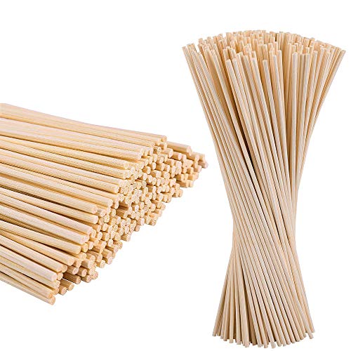 400STK 20cm 3mm Bambus Rund Holzstäbchen Dübelstangen Holzstäbchen zum Basteln Diffusor Rattanstäbchen Aroma Stick Bambus Rundholz Bastelholz Bastelhölzer Naturholz Universal Bastelbedarf von BOELLRUNO