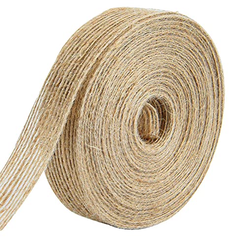 50M schleifenband Jute juteband natur 3CM Breite Decoband Sackleinen Jute Band Dekoband für Geschenkverpackung Handwerk Hochzeit Haus Dekor Weihnachten Basteln von BOELLRUNO