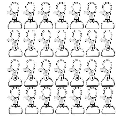 BOELLRUNO 60Pcs Schlüsselring Verschluss Makramee Schlüsselanhänger Karabiner Drehgelenk Karabinerhaken Schlüsselanhänger Metall Gurtversteller Set DIY Handwerk für Taschen Gürtel von BOELLRUNO