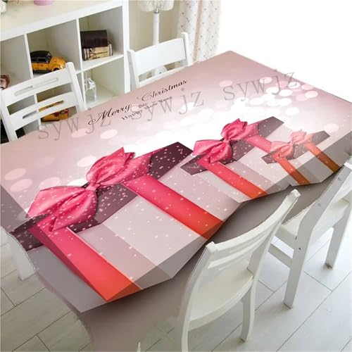 BOFIBO Rechteckige/längliche Tischdecken Pink Series Christmas Antifouling Creative Christmas Snowman Tablecloth Nordic New Year Dinner Tablecloth Fireplace Tablecloth(12,140x140cm55x55inch) von BOFIBO