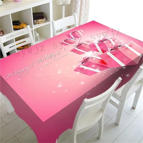 BOFIBO Rechteckige/längliche Tischdecken Pink Series Christmas Antifouling Creative Christmas Snowman Tablecloth Nordic New Year Dinner Tablecloth Fireplace Tablecloth(14,140x140cm55x55inch) von BOFIBO