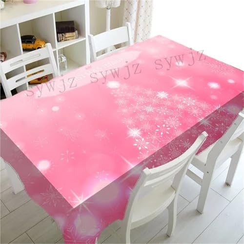 BOFIBO Rechteckige/längliche Tischdecken Pink Series Christmas Antifouling Creative Christmas Snowman Tablecloth Nordic New Year Dinner Tablecloth Fireplace Tablecloth(9,100x160cm39x63inch) von BOFIBO