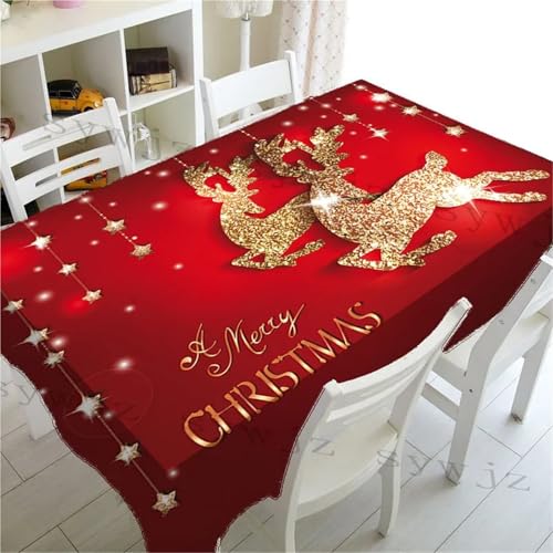 Rechteckige/längliche Tischdecken Weihnachten Elch Druck Küche Rechteck Tischdecke Party Dekoration Wasserdichte Tischdecke Hause Versammlung Bankett und Party Dekor Tischdecke(1,70x70cm27x27inch) von BOFIBO