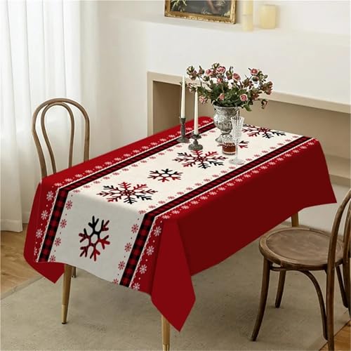 Rechteckige/längliche Tischdecken Weihnachten Schneemann Weihnachtsmann Tischdecke Winter Bankett und Party Party Dekor Weihnachtsbaum Schnee Rechteck Tischdeckenschutz Weihnachtsdekorationen(03,50x50 von BOFIBO