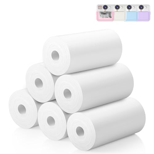 Instant-Druck-Kamera-Papier für Kinder - 6-Roll-Therm-Druck-Stift-Stiftset für Kinderkameras, Kernloses Thermopapier, kompatibel mit Thermodruckern von BOFIDAR