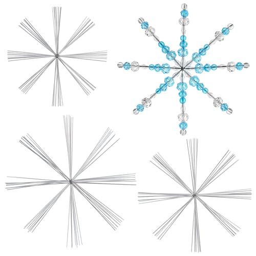 BOFUNX 24pcs Drahtsterne für Perlensterne Schneeflocke Drahtsterne Set 9.5/11.5/15cm Draht Basteln für Weihnachtsdeko Schneeflocken Anhänger DIY Handwerk von BOFUNX