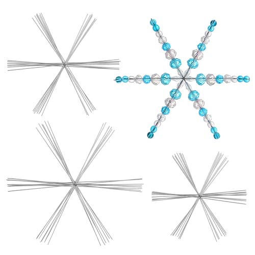 BOFUNX 24pcs Drahtsterne für Perlensterne Schneeflocke Drahtsterne Set 9.5/11.5/15cm Draht Basteln für Weihnachtsdeko Schneeflocken Anhänger DIY Handwerk von BOFUNX