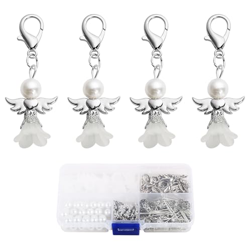 BOFUNX 30 Set Schutzengel Anhänger Basteln Engel Charm Schlüsselanhänger Glücksbringer DIY Handwerk Geschenk Anhänger für Weihnachten Hochzeit Taufe Party von BOFUNX