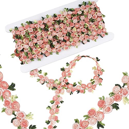 BOFUNX 5 Yard 20mm Spitzenborte Blumen Spitzenband Rosa Dekoband Stickerei Blümchen Zierband für DIY Nähen Basteln Hochzeit Party Home Deko von BOFUNX