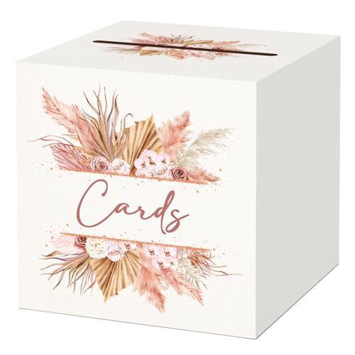 BOFUNX Hochzeit Kartenbox Geldbox Briefbox für Hochzeit - 25x25x25cm Hochzeitsdeko Hochzeitsbox Geschenkkarten Partydeko Geschenkkartenbox Geld Box Briefbox Postbox von BOFUNX