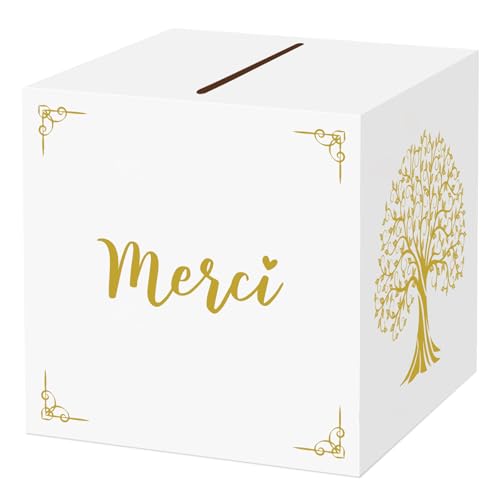 BOFUNX Kartenboxen Hochzeit Geburtstag Geschenkbox Geldbox 25×25×25cm von BOFUNX