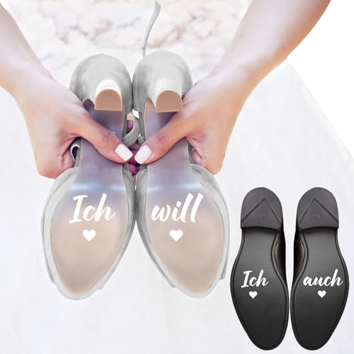 BOFUNX Schuhaufkleber Hochzeit Ich will Ich auch Schuhsticker Selbstklebend Aufkleber für Hochzeitsschuhe Geschenkidee für Brautpaare BOFUNX Schuhaufkleber Hochzeit Ich will Ich auch Schuhsticker Selbstklebend Aufkleber für Hochzeitsschuhe Geschenkidee für Brautpaare von BOFUNX