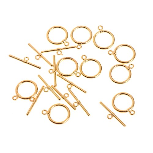 BOGEEL 10 Stück/Set 14 mm Knebelverschlüsse Verbinder OT-Verschluss Edelstahl für Schmuck von BOGEEL