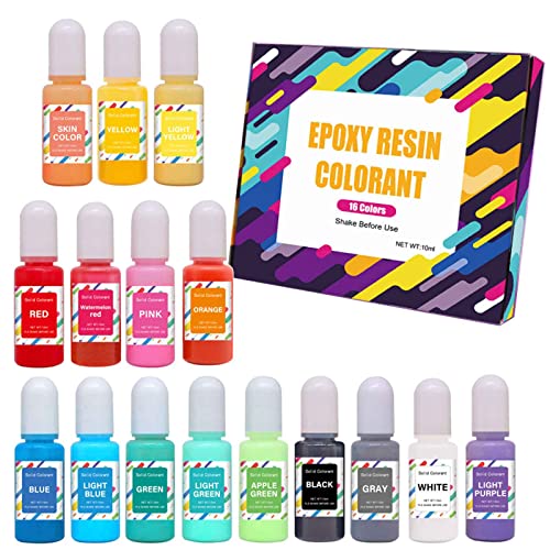 BOGEEL 16 Farben 10 ml einfarbige Harzpigmente, UV-Epoxidharz-Form, ölige Flüssigfarbe, Schmuckherstellung, Werkzeuge, Tinte, handgefertigtes Handwerk von BOGEEL