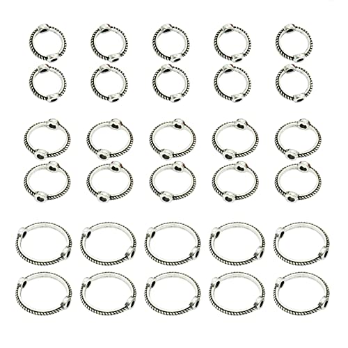 BOGEEL 30 Stück/6/8/10 mm Mix Vintage Retro Perlenring Abstandshalter Perlenkappen Armband Perlen für Schmuckherstellung Zubehör finden von BOGEEL