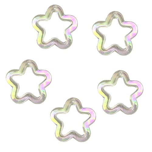 BOGEEL 5 x sternförmige Acrylperlen, 31 mm, lose Abstandshalter-Perlen, Kristall, lose Perlen für Ohrringe, Armbänder, Schlüsselanhänger, Anhänger, Schmuck von BOGEEL