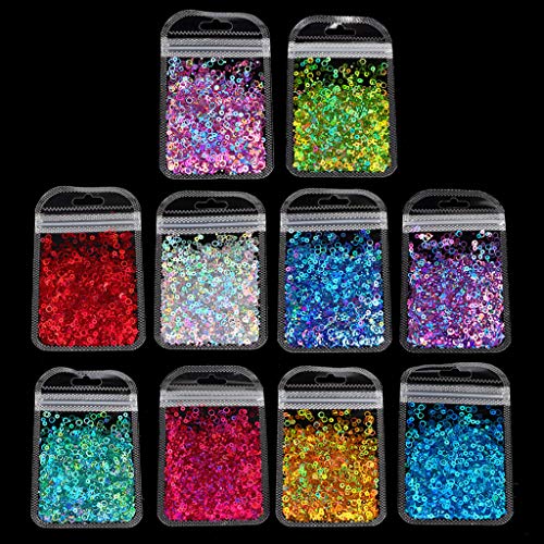 BOGEEL Glitzer Gesicht Glitzer Gesichter Körper Holografische Kosmetik Hohl Rund Glitter 10 Farbe für Festival Weihnachten Dekor von BOGEEL