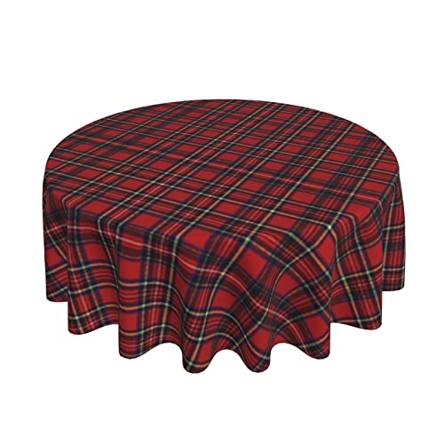 Runde Tischdecke Royal Stewart Tartan-Tischdecken, waschbare Tischdecke, dekorative Feiertagstischdecken für den Esstisch in der Küche von BOHHO