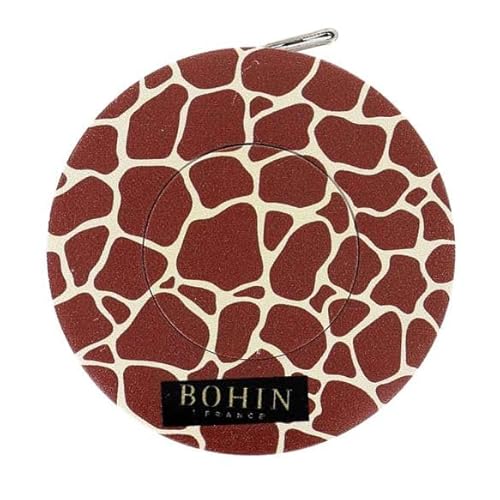 BOHIN France - BOHIN France Safari Sammlung ABS Gehäuse (150cm) Giraffe Drucken Automatisch Einziehbar Wicklung Band Messen - 1 Stück von BOHIN France