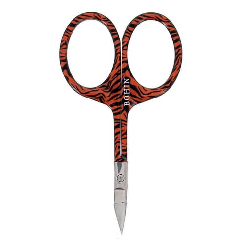 BOHIN France - BOHIN France Safari Sammlung Rostfrei Stahl (9cm) Tiger Drucken Schick Stickerei Schere - 1 Stück von BOHIN France