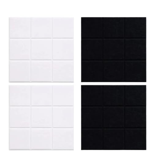 BOJHGO Filz Pinnwand 1/2/4 * 4PCS Neun Gitter Filz Nachricht Board Büro Dekoration Bulletin Board Notizblock Hause Foto Display Board Wand Dekoration(Mix White and black-4PCS) von BOJHGO