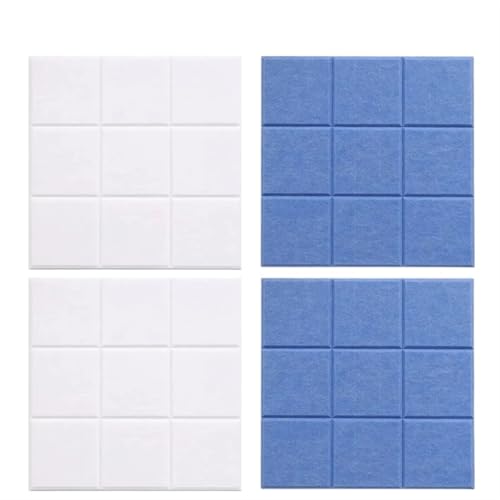 BOJHGO Filz Pinnwand 1/2/4 * 4PCS Neun Gitter Filz Nachricht Board Büro Dekoration Bulletin Board Notizblock Hause Foto Display Board Wand Dekoration(Mix White and blue-4PCS) von BOJHGO