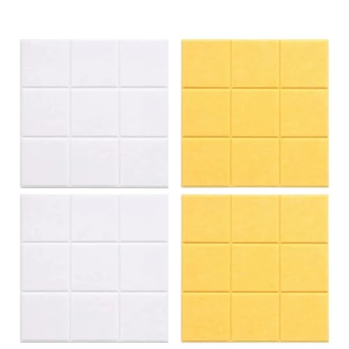 BOJHGO Filz Pinnwand 1/2/4 * 4PCS Neun Gitter Filz Nachricht Board Büro Dekoration Bulletin Board Notizblock Hause Foto Display Board Wand Dekoration(Mix White and yellow-4PCS) von BOJHGO