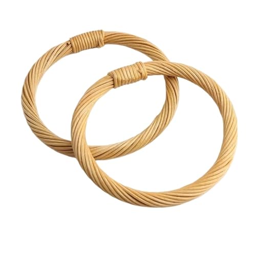 BOJHGO Handtaschengriff Aus Holz 4 Stück runde Rattan-Taschengriffe, 12,5 cm, gehäkelte Holzgriffe for Handtaschen, DIY-Herstellung, Ersatzriemen, Zubehör von BOJHGO