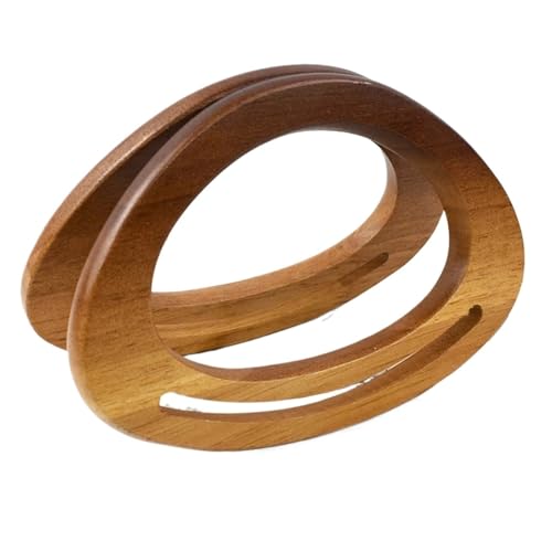 BOJHGO Handtaschengriff Aus Holz 4 stücke Retro Massivholz Taschengriff Frauen Handtasche Gewebte Taschen Geldbörse Griffe D Ring DIY Handgemachte Nähzubehör von BOJHGO