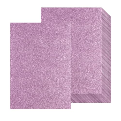 20 Blatt rosafarbener Glitzerkarton, A4, rosarot, dicker Glitzer-Karton, Glitzerpapier für Sammelalben, Bastelprojekte, Grußkarten, Hochzeit, Geburtstag, Party, Dekoration, 250 g/m² (Rosarot) von BOKFJBP