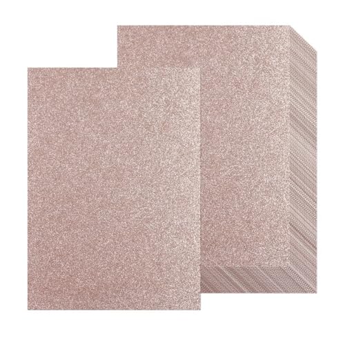 20 Blatt rotgoldener Glitzer-Karton, A4, rotgoldener Karton, dicker Glitzer-Karton, Glitzerpapier für Sammelalben, Bastelprojekte, Grußkarten, Hochzeit, Geburtstag, Party, Dekoration, 250 g/m² von BOKFJBP