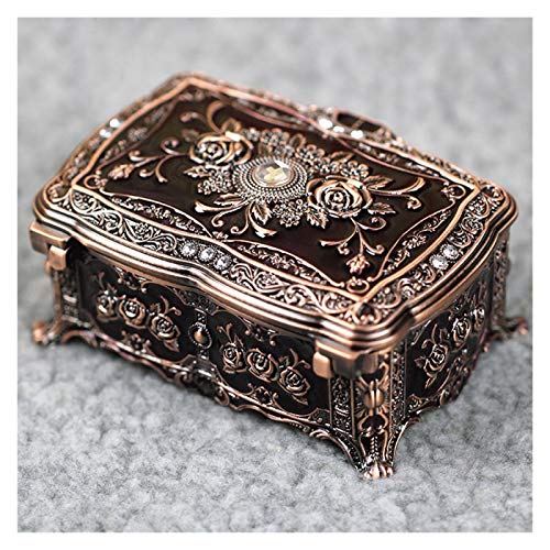 Schmuckkästen Vintage Metall Schmuckschatulle Kleine Schmucksachen Schmuck Aufbewahrungsbox Für Ringe Ohrringe Halskette Antike Schmuck Schmuckdose (Color : Jewelry Box V) von BOLOKA