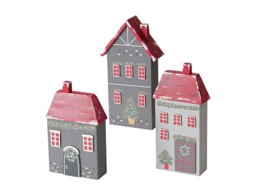 BOLTZE Monti Haus Dekoaufsteller 18,2-24,5cm Set3 von BOLTZE