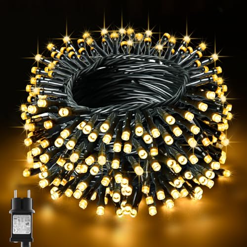 BOLWEO Lichterkette Außen 20M 200LED, Weihnachtsbaum Lichterkette mit Timer,8 Modi Wasserdicht Weihnachtsbeleuchtung Innen und Außen für Weihnachtsbaum, Schlafzimmer, Garten und Party von BOLWEO